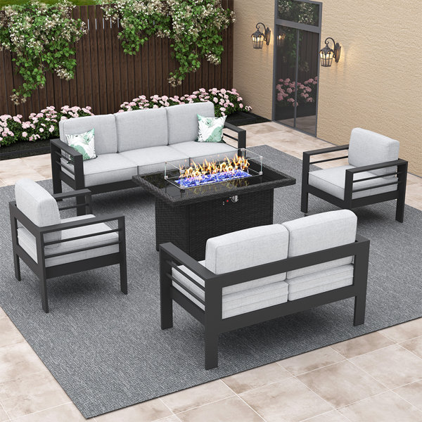 Ebern Designs Searl 7 Person Outdoor Seating Group with Cushions